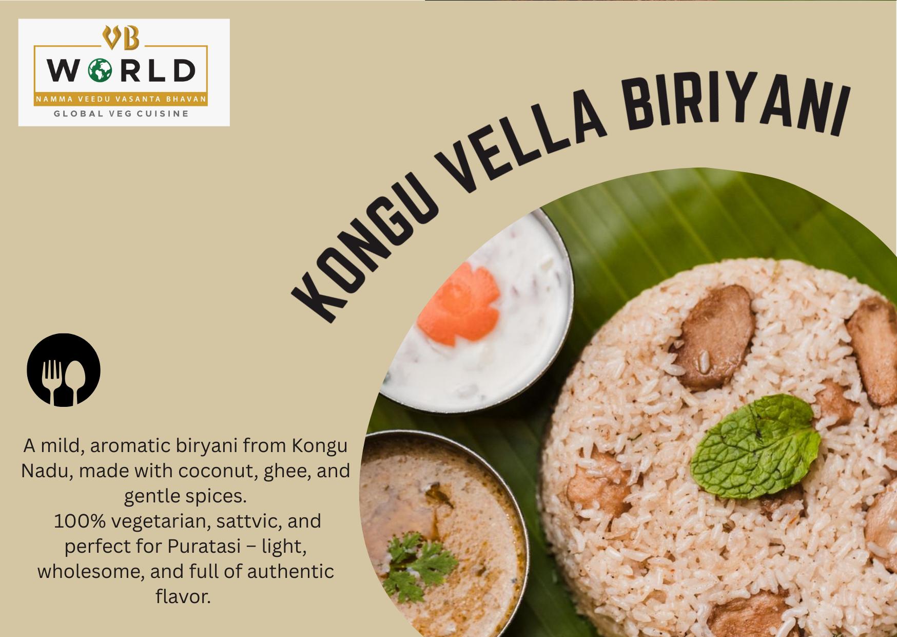 Purattasi Menu 2025 – VB World & Namma Veedu Vasanta Bhavan